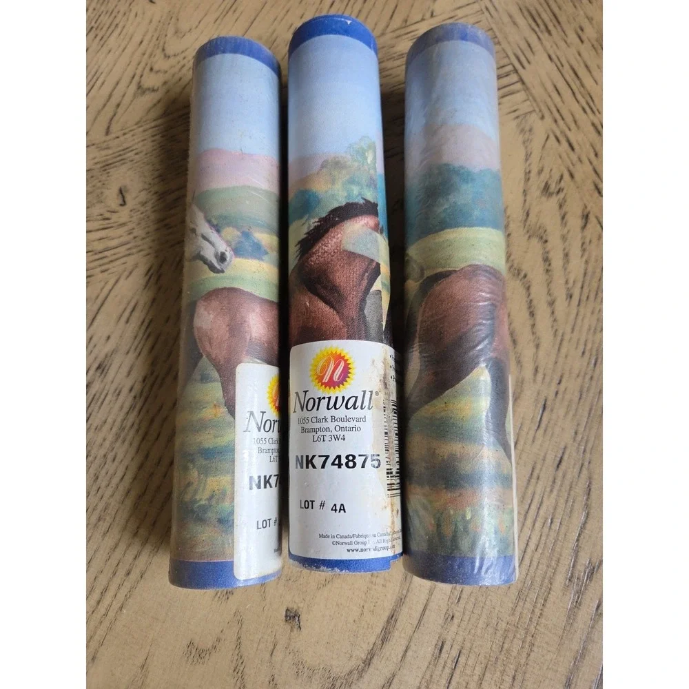 Norwall Wallpaper Border Lot Of 3 Horses Western #NK74875 Horses Vintage NOS